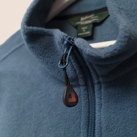 Woolrich Fleece Jacket Size Xl Mens Full Zip Blue Long Sleeve Fall Pockets - Picture 6 of 9